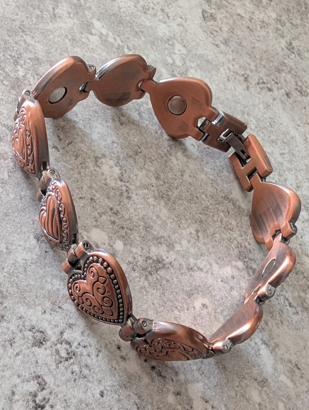 Heart Shaped Copper Panel Magnetic Therapy Bracelet